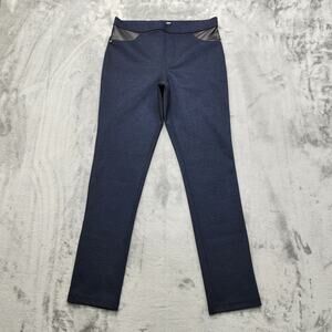 DKNY Jeans Womens M Blue Black Pull On Ponte Knit Jegging Skinny Ankle‎ Stretch